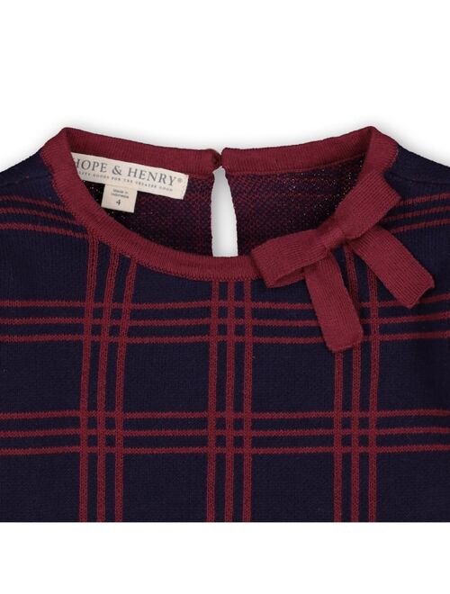 HOPE & HENRY Girls' Bow Detail Sweater Dress, Kids