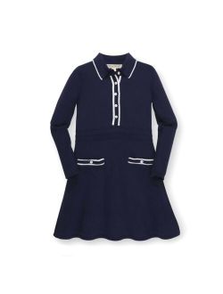 Girls' Long Sleeve Sweater Dress with Contrast Tipping, Toddler