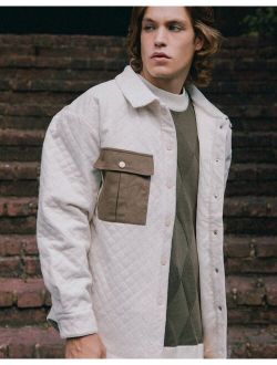 Labelrail x Notion unisex quilted cord shacket in cream