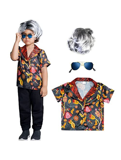 Ikali Boys Girls 100th Day of School Costume Outfit Cosplay Dress-up Set