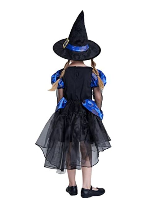 Ikali Girls Witch Costume, Kids Spider Fancy Dress Up, Halloween Spiderella Outfit
