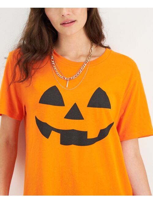 LOVE TRIBE Juniors' Pumpkin Graphic T-Shirt