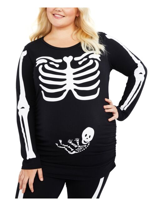MOTHERHOOD MATERNITY Plus Size Skeleton Maternity Halloween Costume