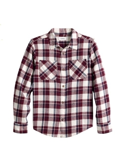 Boys 8-20 Sonoma Goods For Life Plaid Flannel Button-Up Shirt in Regular & Husky