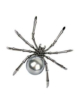ROSTIVO Spider Brooch Pins for Women and Men Witch Jewelry Halloween Pin Accessories (Dark Silver)