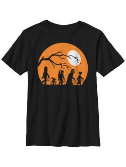 FIFTH SUN Star Wars Big Boy's Trick Or Treat Halloween Silhouette Short Sleeve T-Shirt
