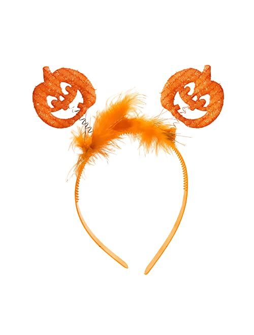 Heamuy Halloween Headband Hair Band Orange Pumpkin Halloween Hair Accessories Women Birthday Halloween PartyWedding Celebration Gift