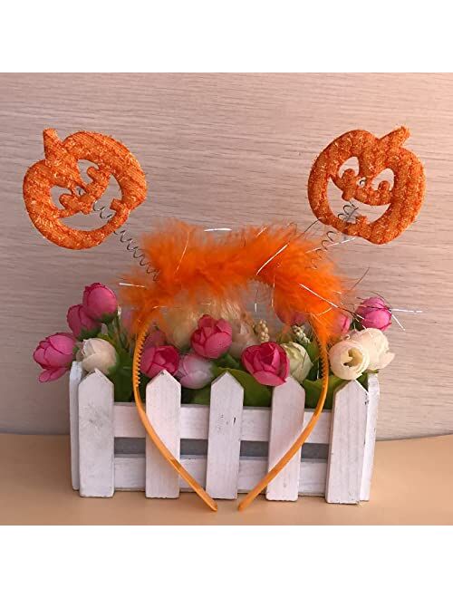 Heamuy Halloween Headband Hair Band Orange Pumpkin Halloween Hair Accessories Women Birthday Halloween PartyWedding Celebration Gift