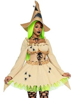 Women's 3 Pc Bugged Out Baddie Costume with Dress, Choker, Hat