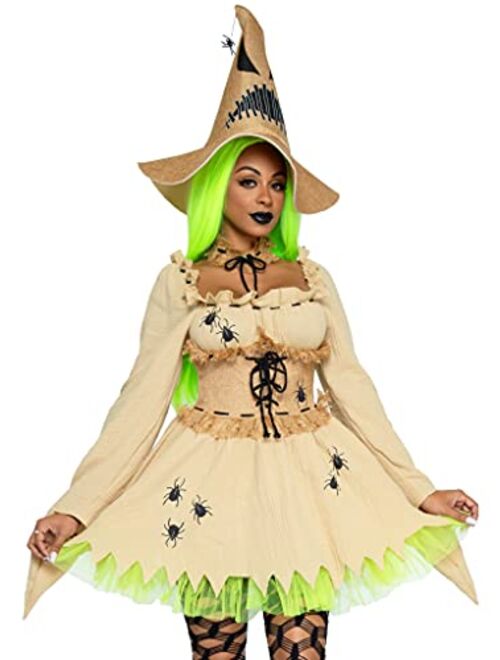 Leg Avenue Women's 3 Pc Bugged Out Baddie Costume with Dress, Choker, Hat