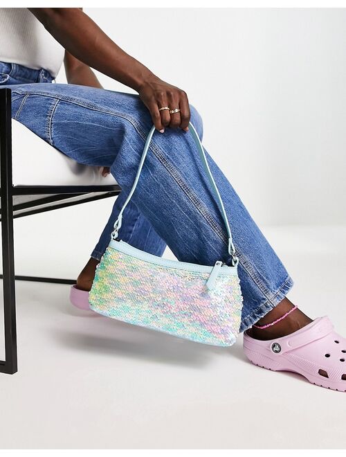 My Accessories London festival shoulder bag in holographic mermaid sequin