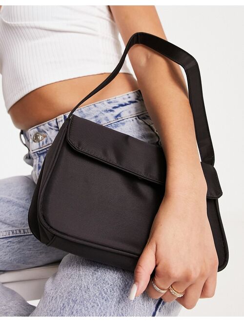 Glamorous shoulder bag in black nylon