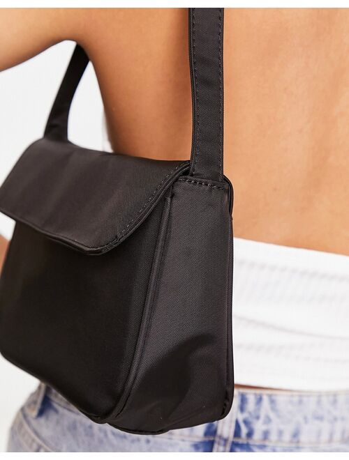 Glamorous shoulder bag in black nylon