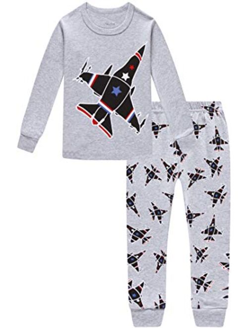 shelry Truck Boys Pajamas Toddler Sleepwear Clothes T Shirt Pants Set for Kids Size 1Y-14Y