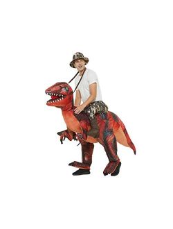 GOOSH Inflatable Costume for Adults, Halloween Costumes Men Women Dinosaur Rider, Blow Up Costume for Unisex Godzilla Toy