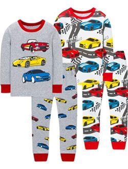 shelry Boys Pajamas Children Dinosaur Sleepwear Baby Cotton Kids Clothes Toddler 4 Pcs Set