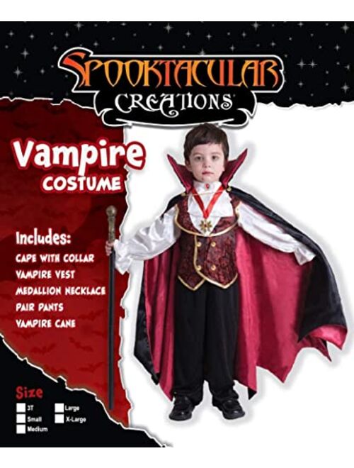 Spooktacular Creations Gothic Vampire Costume Deluxe Set for Boys, Kids Halloween Party Favors, Dress Up,Role Play and Cosplay (Small)