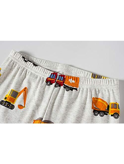 Popshion Boys Pajamas 100% Cotton Space Pjs Toddler 2 Piece Sleepwear Kids Winter Clothes Set 3t-10t
