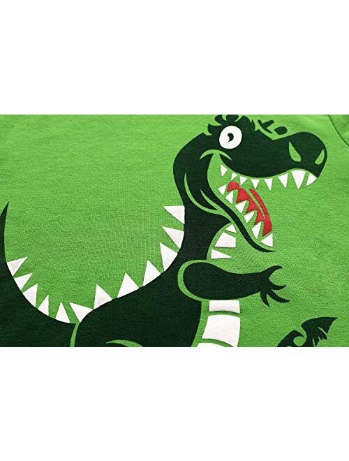 Little Hand Little Boys Pajamas Fire Truck 100% Cotton Kids Train 2 Piece Pjs Dinosaur Sleepwear Toddler Boy Clothes Sets 2-7 Years