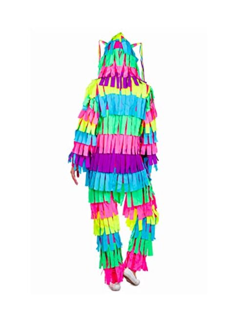 Tipsy Elves Halloween Multicolor Pinata Costume Jumpsuit with Bright and Colorful Streamers All Over for Women