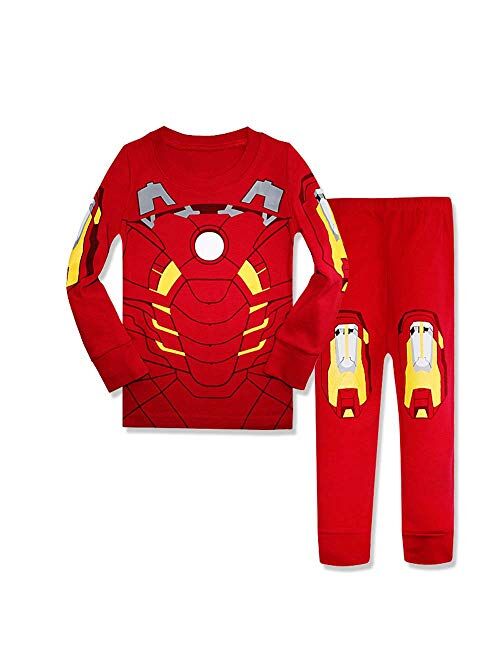 N'aix Little Boys Cotton Pajamas Kid`s Cartoon Sleepwears Super Hero Pjs 2 Piece Set