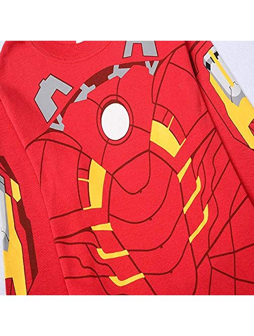 N'aix Little Boys Cotton Pajamas Kid`s Cartoon Sleepwears Super Hero Pjs 2 Piece Set