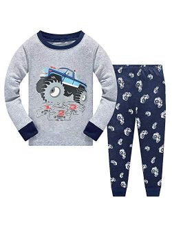 Little Hand Toddler Boys Pajamas Dinosaur Cotton Planets Sleepwear Pjs Sets Long Sleeve Excavator Jammies
