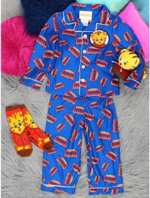 Daniel Tiger's Neighborhood Toddler Kids Flannel Coat Style Pajamas
