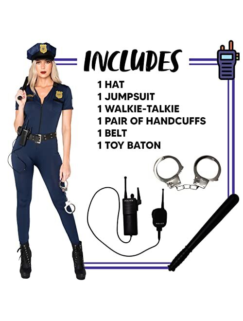Spooktacular Creations Adult Women Police Costume for Halloween Dress Up Party, Cop Role Playing, Cosplay Party, Theme Party-S