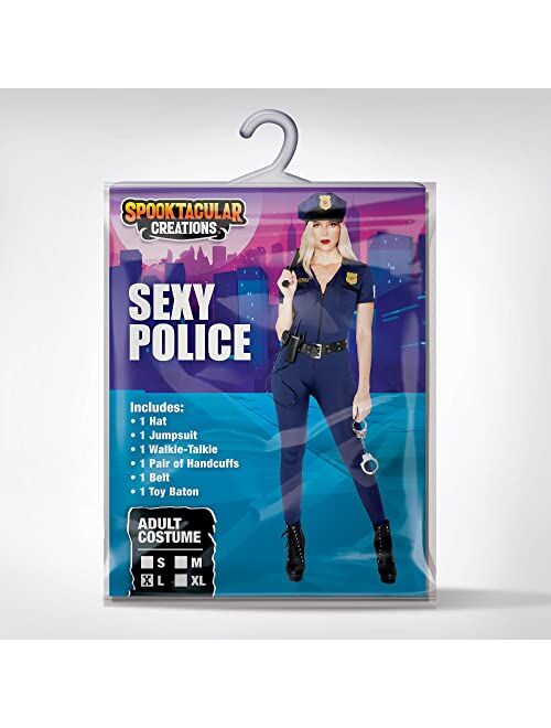 Spooktacular Creations Adult Women Police Costume for Halloween Dress Up Party, Cop Role Playing, Cosplay Party, Theme Party-S
