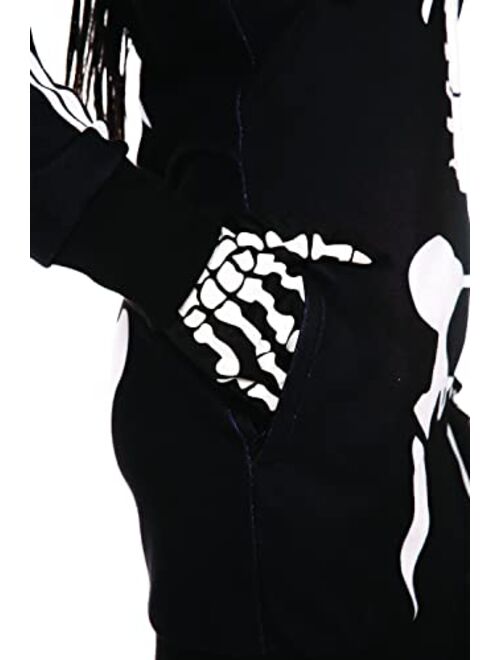 Tipsy Elves Women's Skeleton Costume Dress - Cute Spooky Black and White Halloween Outfit