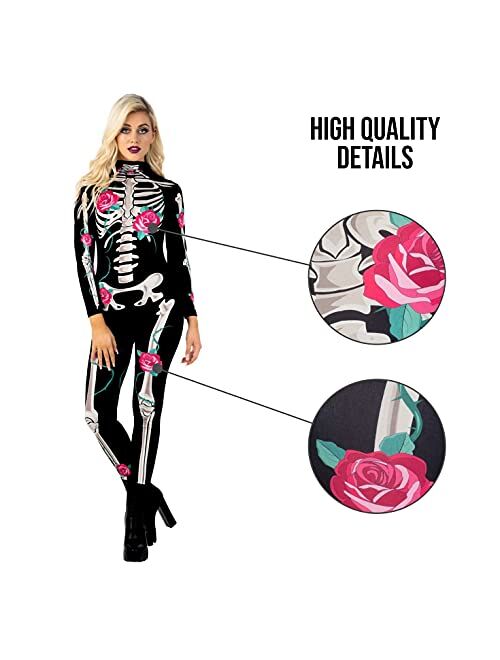 Morph Costumes Skeleton Bodysuit Women Skeleton Costume Women Outfit Halloween Costume For Women