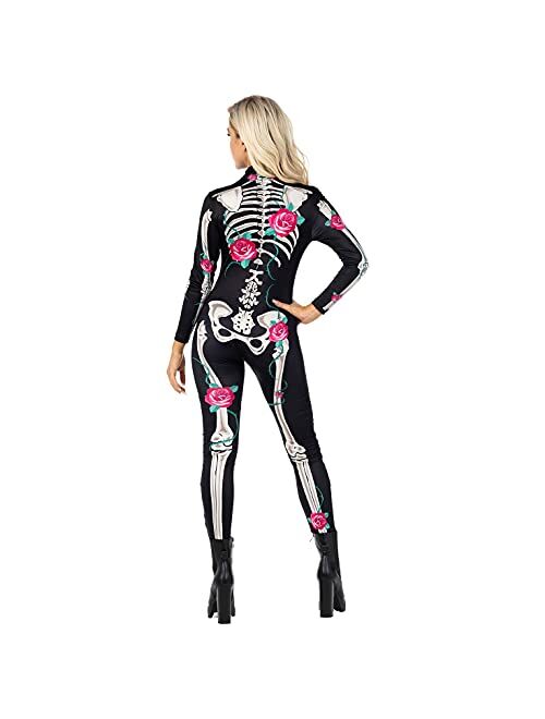 Morph Costumes Skeleton Bodysuit Women Skeleton Costume Women Outfit Halloween Costume For Women