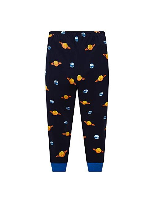 Popshion Little Boy Space Pajama Set 100% Cotton Dinosaur Sleepwear Long Sleeve Pjs 3-7T