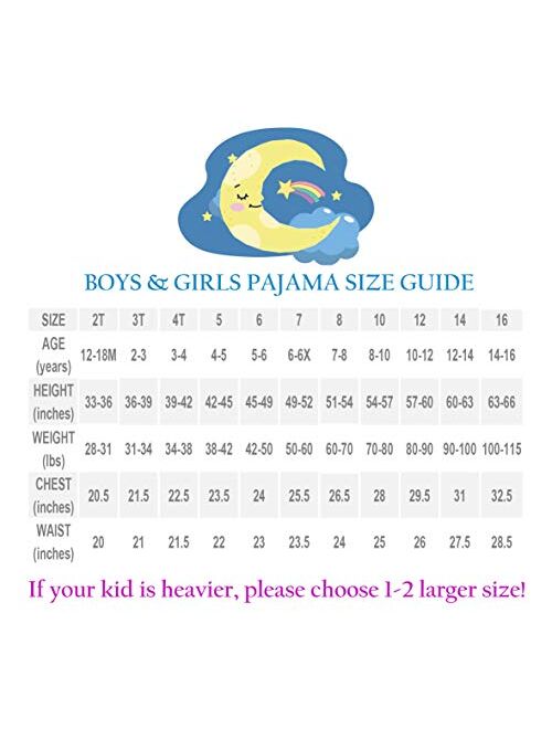 Benaive Pajamas for Boys, Pjs for Boy Cotton Pajama, 4-Piece Children Pants Set