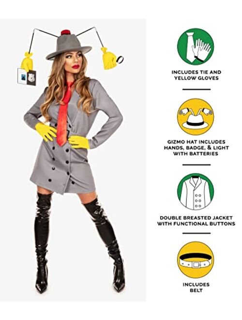 Tipsy Elves Women's Halloween Grey Detective Gadget Costume Dress