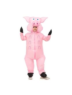 Ihgyt Inflatable Pig Costume Full Body Suit Pink Pig Costumes Air Blow up Suit Party Dress Halloween and Christmas Cosplay