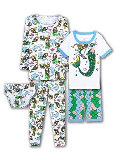 Zebzoo Kids Pajamas Boys & Girls Cotton Pyjama & Underwear Set for 2-12 Years Long Sleeve Short Sleeve Sleepwear & Briefs