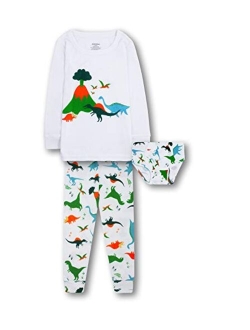 Zebzoo Kids Pajamas Boys & Girls Cotton Pyjama & Underwear Set for 2-12 Years Long Sleeve Short Sleeve Sleepwear & Briefs