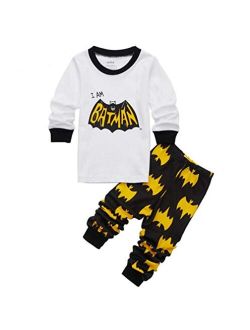 Youenyou Toddler Boys Long Sleeve Rocket Dinosaur Pajamas Sets Pjs Cotton Sleepwear Infant Kids