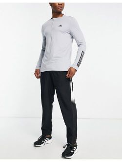 performance adidas Training Train 365 1/4 zip long sleeve t-shirt in gray