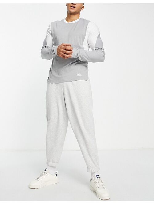 adidas performance adidas Yoga 2-tone long sleeve t-shirt in gray