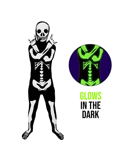 Morphsuits Boys Skeleton Costume Kids Stick Figure Scary Bodysuit Halloween Glow In The Dark Costumes
