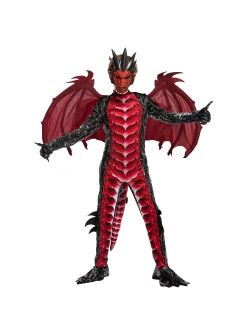 Child Black and Red Dragon Costume, Boys Dragon Wings, Tail and Mask Set for Halloween Dress Up