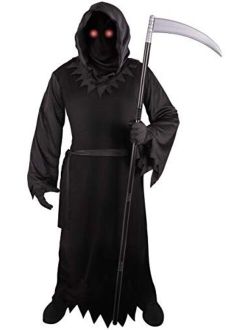Kangaroo Halloween Scary Costume Grim Reaper Costume For Boys Kids Costume With Glowing Red Eyes