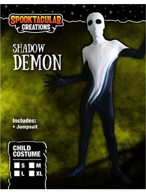 Spooktacular Creations Scary Shadow Demon, 2nd Skin Deluxe Kids Costume Set for Halloween Dress up Party(X-Large ( 12-14 )