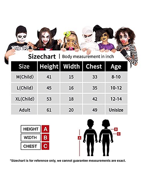 Lomesion Grim Reaper Halloween Costume with Glowing Red Eyes for Kids, Scythe Included