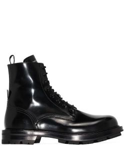 polished lace-up boots