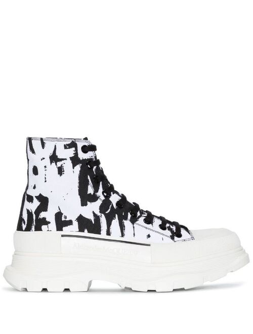 Alexander McQueen Graffiti Tread canvas boots