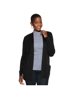 Classic Ribbed Open-Front Cardigan